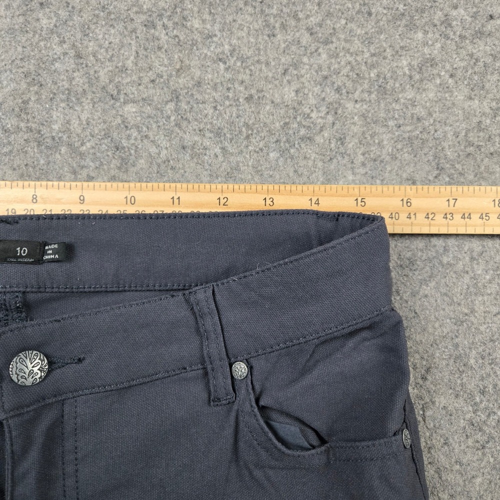 Prana Kara Moto Pants Womens 10 Tall Gray Skinny Hiking Utility Biker Gorpcore - Picture 6 of 10